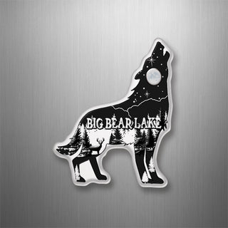 Big Bear Lake   Wolf Howling Mountain scene inside 3D Magnet