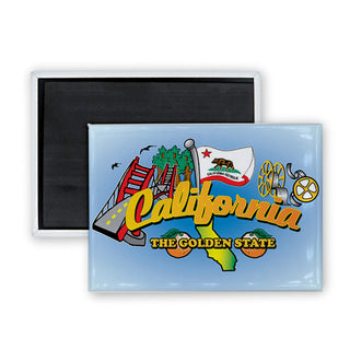 California Golden State Rectangle Badge Magnet
