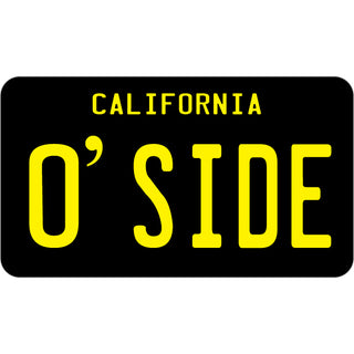 O SIDE BLACK LICENSE PLATE Sticker