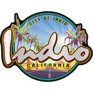 Indio California Palms in Circle Sticker