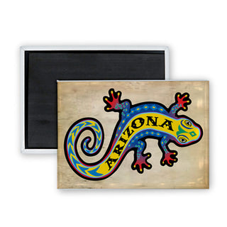Arizona Colorful Gecko Rectangle Badge Magnet
