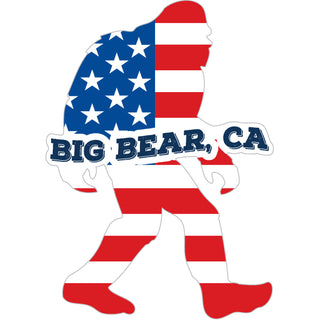 Big Bear  CA   USA Flag Bigfoot Sticker
