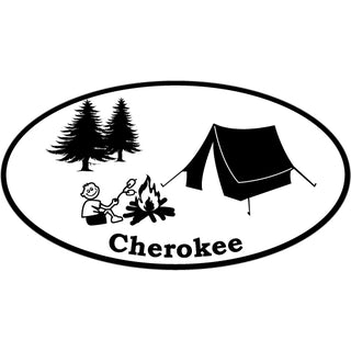 Cherokee   Camping Euro Oval Sticker