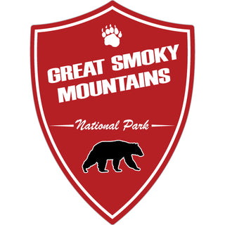 OK4 Great Smoky Mountains Red Shield with bear Sticker