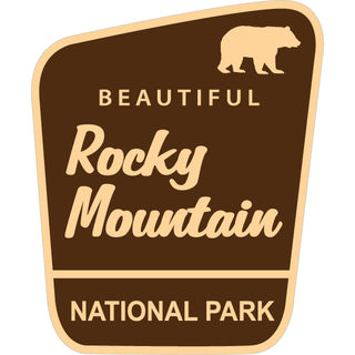ok4 Rocky Mountain National Park Brown Angled Parks Sign Sticker