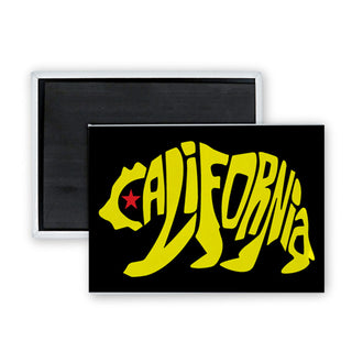 California   Yellow Letter Bear Rectangle Badge Magnet