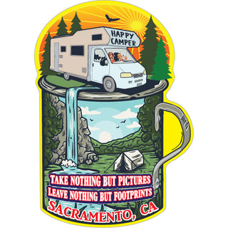 Sacramento California Motor Home Mug Sticker