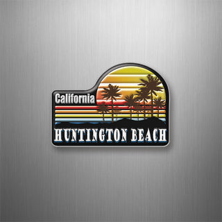 Huntington Beach  California   Colorful Palm Sunset 3D Magnet
