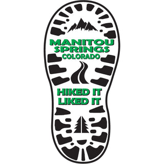 OK4 Manitou Springs CO Hiked it Boot Print Sticker