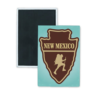 New Mexico   Hiker Silhouette Arrowhead Rectangle Badge Magnet