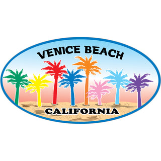 COLORED PALMS OVAL Venice beach Sticker