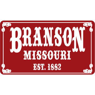 OK4 Branson Missouri Established 1882 Red Sign Sticker