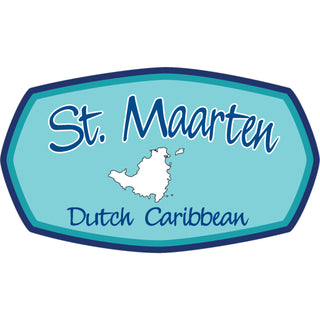 St. Maarten Dutch Caribbean   Teal Pointed Rectangle Sticker