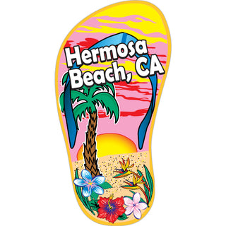 OK4 Hermosa Beach  CA Single Flip Flop w Palm Sticker