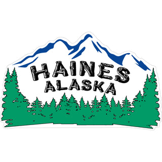 Haines  Alaska   Mountain and Trees Sticker