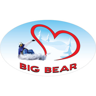 Big Bear Snowboarder Heart Sticker