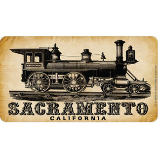 OK4 Sacramento  CA Steam Engine on Parchment (00973) Sticker