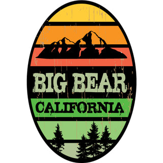 Big Bear  California   Mountain Stripe Oval Sticker