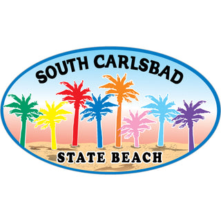 South Carlsbad State Beach 8 Colored Palms Sticker