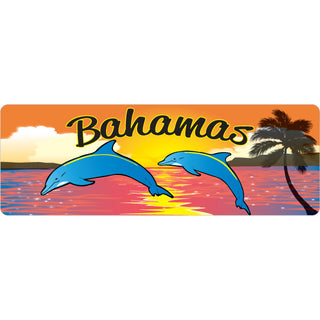 Bahamas Twin Dolphin Sunset Sticker