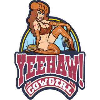 Novelty   Yeeha Cowgirl Sexy Girl Sticker
