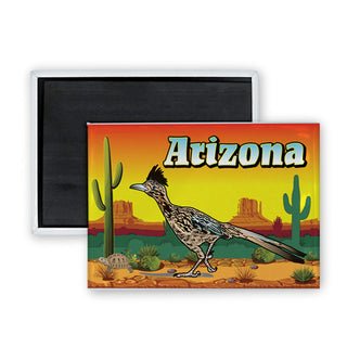 Arizona Roadrunner Desert Scene (00863)   rectangle badge magnet Rectangle Badge Magnet