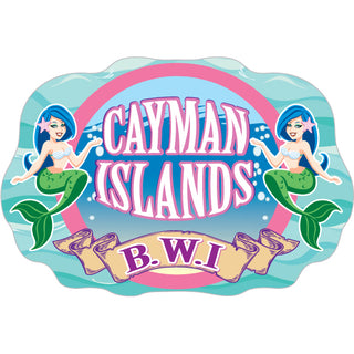 Cayman Islands B.W.I Mermaid Book Ends Sticker
