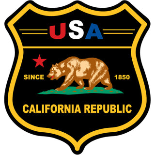 California   Black Gold USA Shield Sticker