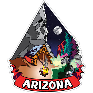Arizona   Abstract Camping Scene Sticker