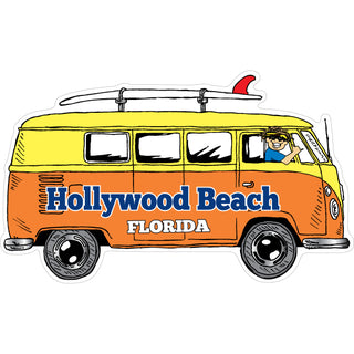 Hollywood Beach  Florida   Bus Side View Surfboard Sticker