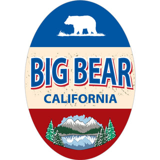 Big Bear USA Vertical Oval Sticker