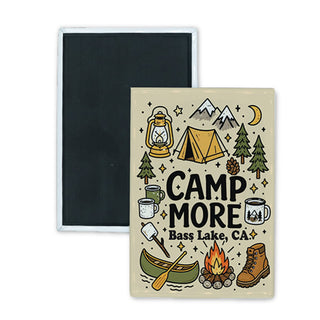 BASS LAKE CAMP MORE ICONS Rectangle Badge Magnet