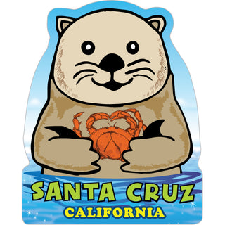 Santa Cruz  California   Sea Otter Cartoon Sticker