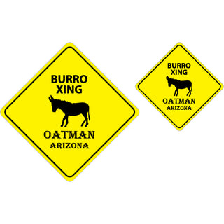 Oatman Arizona   Burro Xing 2 Up Sticker