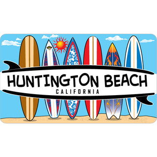 Huntington Beach  CA   Surfboard Split Oval Sticker