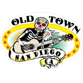 San Diego   Skeleton Playing Guitar Sticker