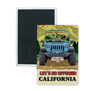 California   Off Road Jeep Rectangle Badge Magnet