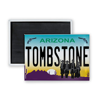 Tombstone   Arizona Walkdown License Plate Rectangle Badge Magnet