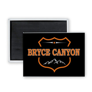 Bryce Canyon   Black & Orange Shield Rectangle Badge Magnet