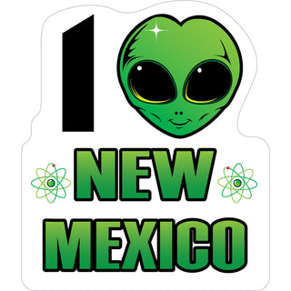 New Mexico   Alien Head Heart Sticker