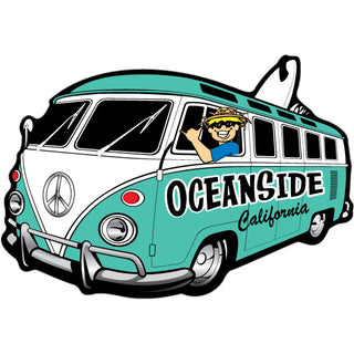 Oceanside  California   Bus Corner View Surfboard Sticker