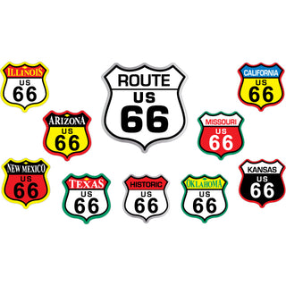 Route 66   Color Shields 10 Up Sticker