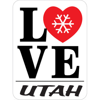 OK4 Utah Love Snowflake in Heart mini Sticker