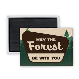 Novelty   May The Forest Be With You Rectangle Badge Magnet