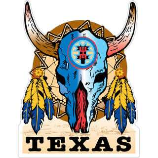 Texas   Skull with Dream Catcher Sticker