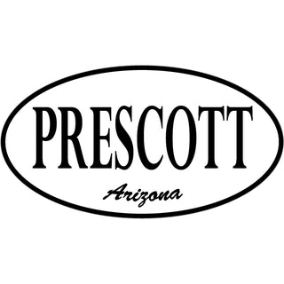 Prescott Arizona   Euro Oval Black and White Sticker