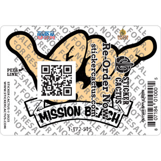 Mission Beach Hang Loose Hand Sticker
