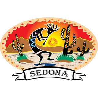 Sedona Koko Oval with Banner Desert Scene Sticker