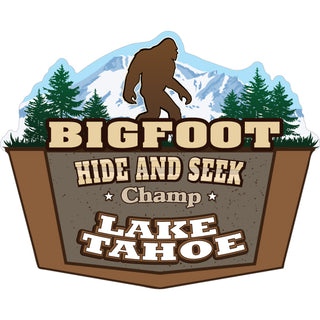 Lake Tahoe   Bigfoot Hide & Seek Champ Sticker