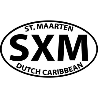 St. Maarten SXM Dutch Caribbean Euro Oval Sticker